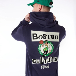 New Era NBA Boston Celtics Newspaper Graphic Hoodie ''Navy''